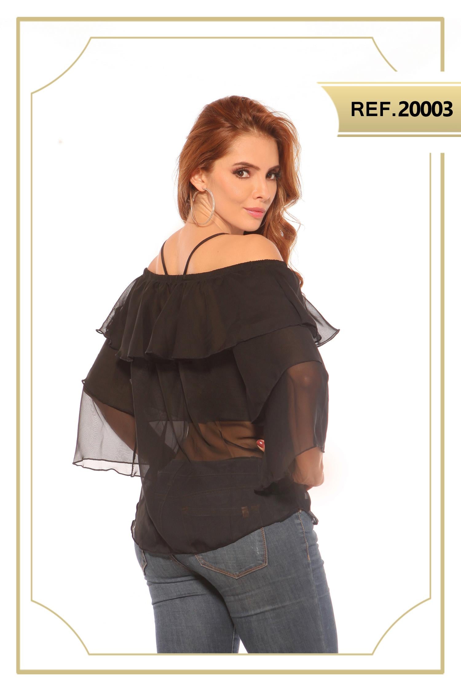 Ref. 004 -20003 BLUSA COLOMBIANA MANGA LARGA - Ropa Colombiana