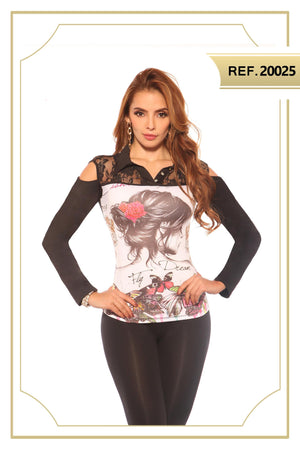 Ref. 004 -20025 Blusa Manga larga - Ropa Colombiana