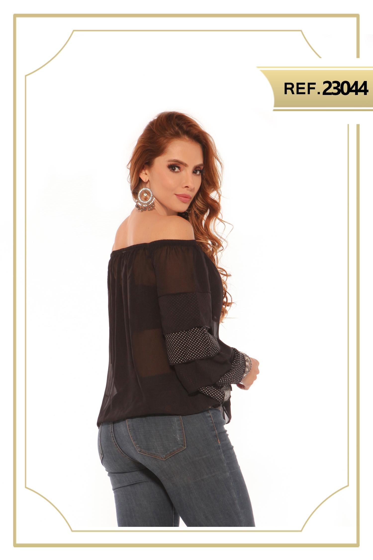 Ref. 004 -23044 BLUSA SEXY MANGA LARGA - Ropa Colombiana