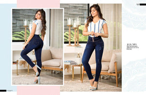 Ref. 070 -C583 Vaquero Push Up Colombiano con Bolsillos Traseros y pretina anatómica super alta control de cintura - Ropa Colombiana
