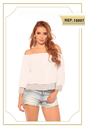 Ref. 004 -18007 BLUSA COLOMBIANA DAMA - Ropa Colombiana