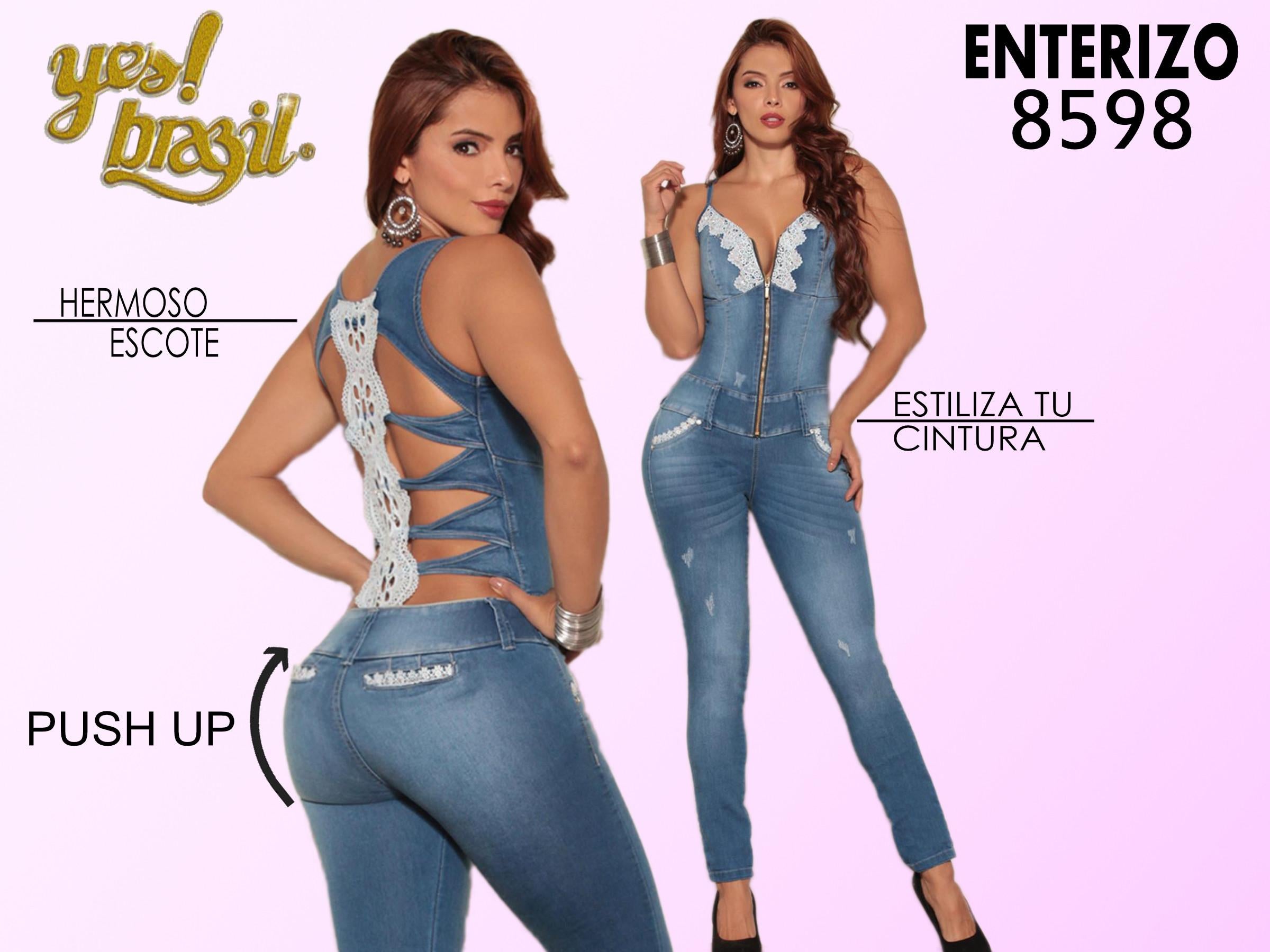 Ref. 015 -8598 ENTERIZO LARGO COLOMBIANO MANGA CORTA - Ropa Colombiana