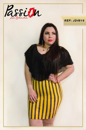 Ref. 003 -JD4816A Vestido Americano corto diseño exclusivo incluye tallas plus - Ropa Colombiana