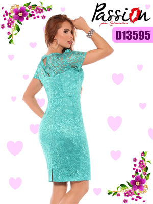 Ref. 003 -D13595 Vestido corto Ajustado Elegante - Ropa Colombiana