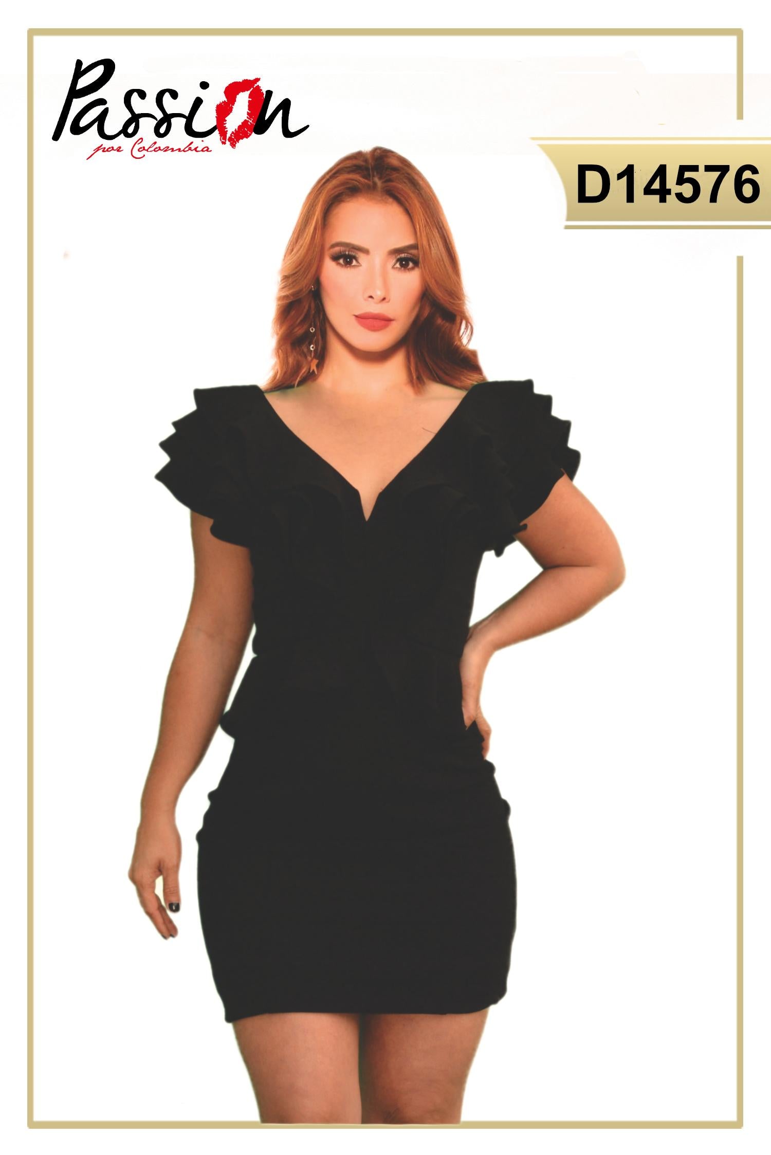 Ref. 003 -D14576 Vestido Americano de Moda - Ropa Colombiana