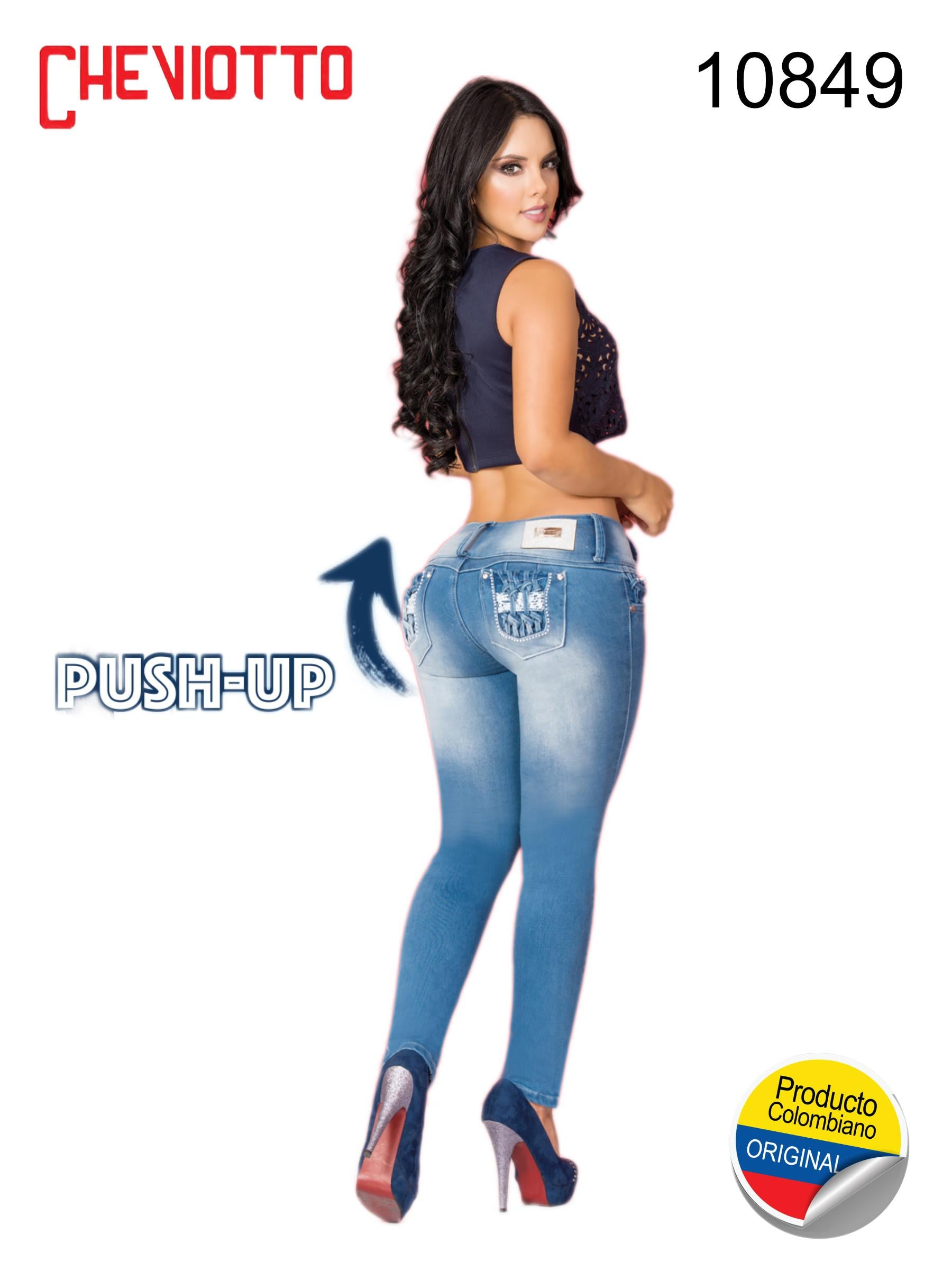 Ref. 001 -10849 JEAN LEVANTACOLA COLOMBIANO CON BOLSILLOS - Ropa Colombiana