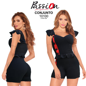 Ref. 018 -10100 Conjunto elegante Short Colombiano - Ropa Colombiana