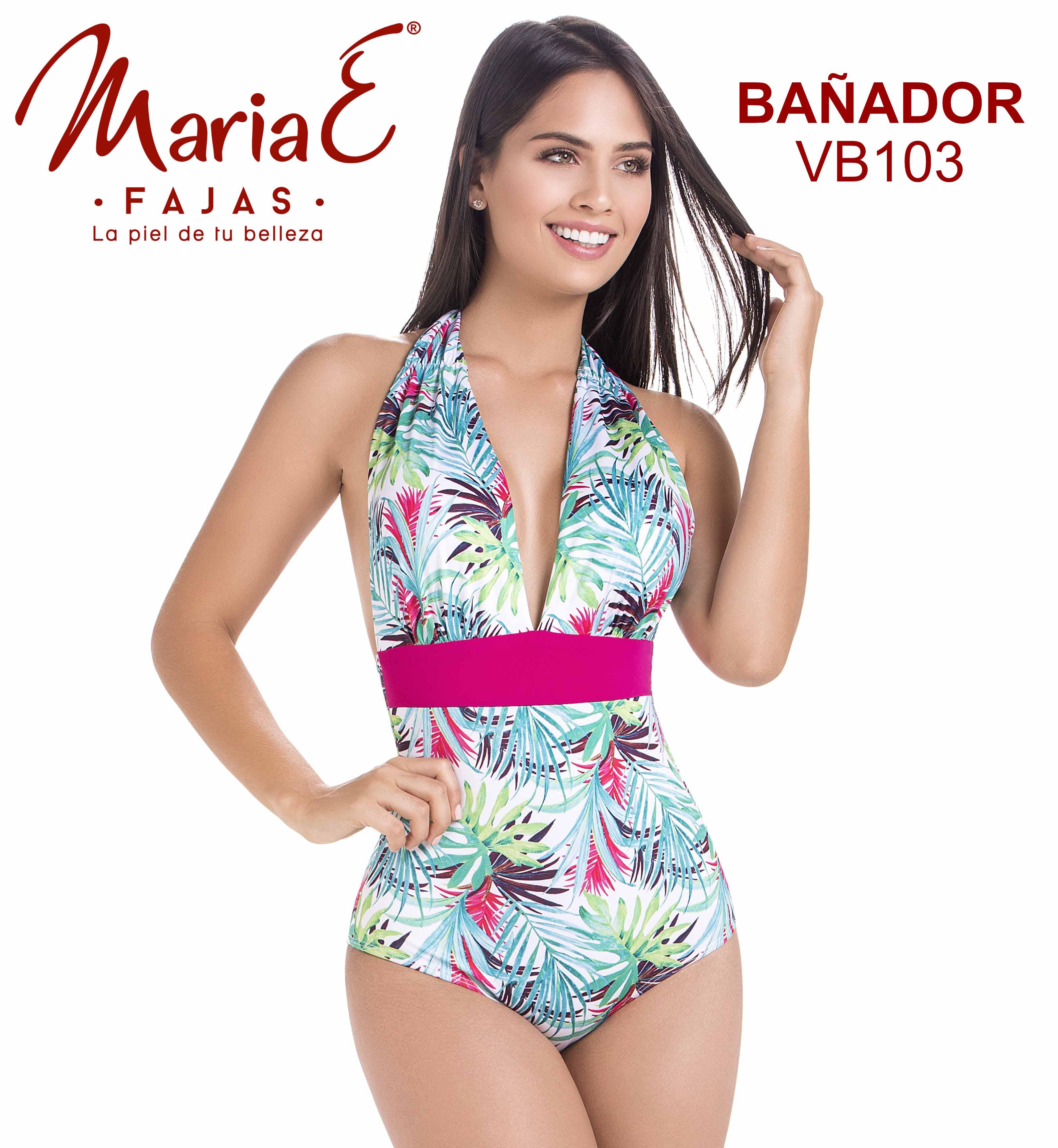 Ref. 019 -VB103 Vestido de Baño Con Faja Incluida, Control de Abdomen y Horma Perfecta - Ropa Colombiana