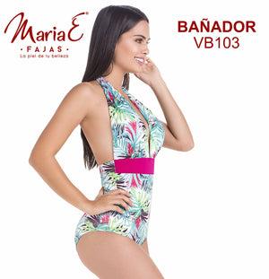 Ref. 019 -VB103 Vestido de Baño Con Faja Incluida, Control de Abdomen y Horma Perfecta - Ropa Colombiana