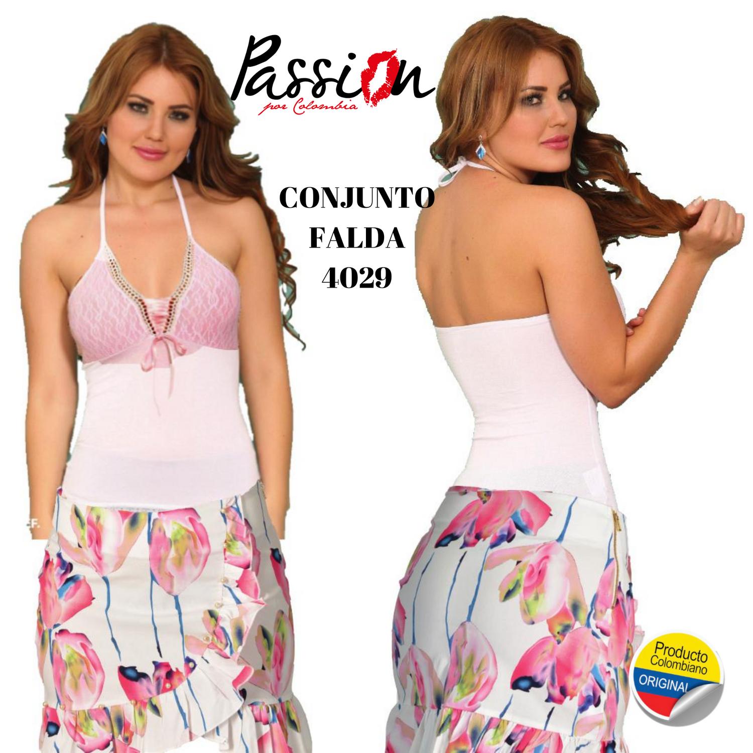 Ref. 030 -4029 Conjunto de Falda y blusa Colombianos de Moda - Ropa Colombiana