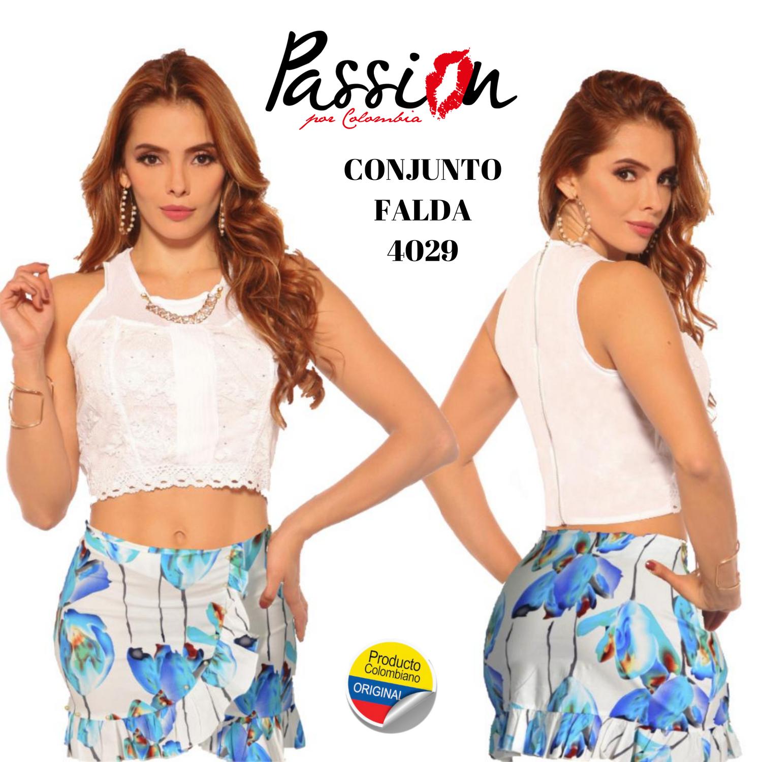Ref. 030 -4029 Conjunto de Falda y blusa Colombianos de Moda - Ropa Colombiana