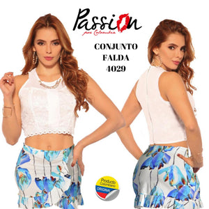 Ref. 030 -4029 Conjunto de Falda y blusa Colombianos de Moda - Ropa Colombiana