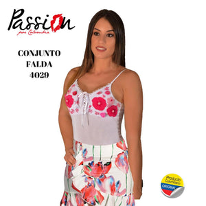 Ref. 030 -4029 Conjunto de Falda y blusa Colombianos de Moda - Ropa Colombiana