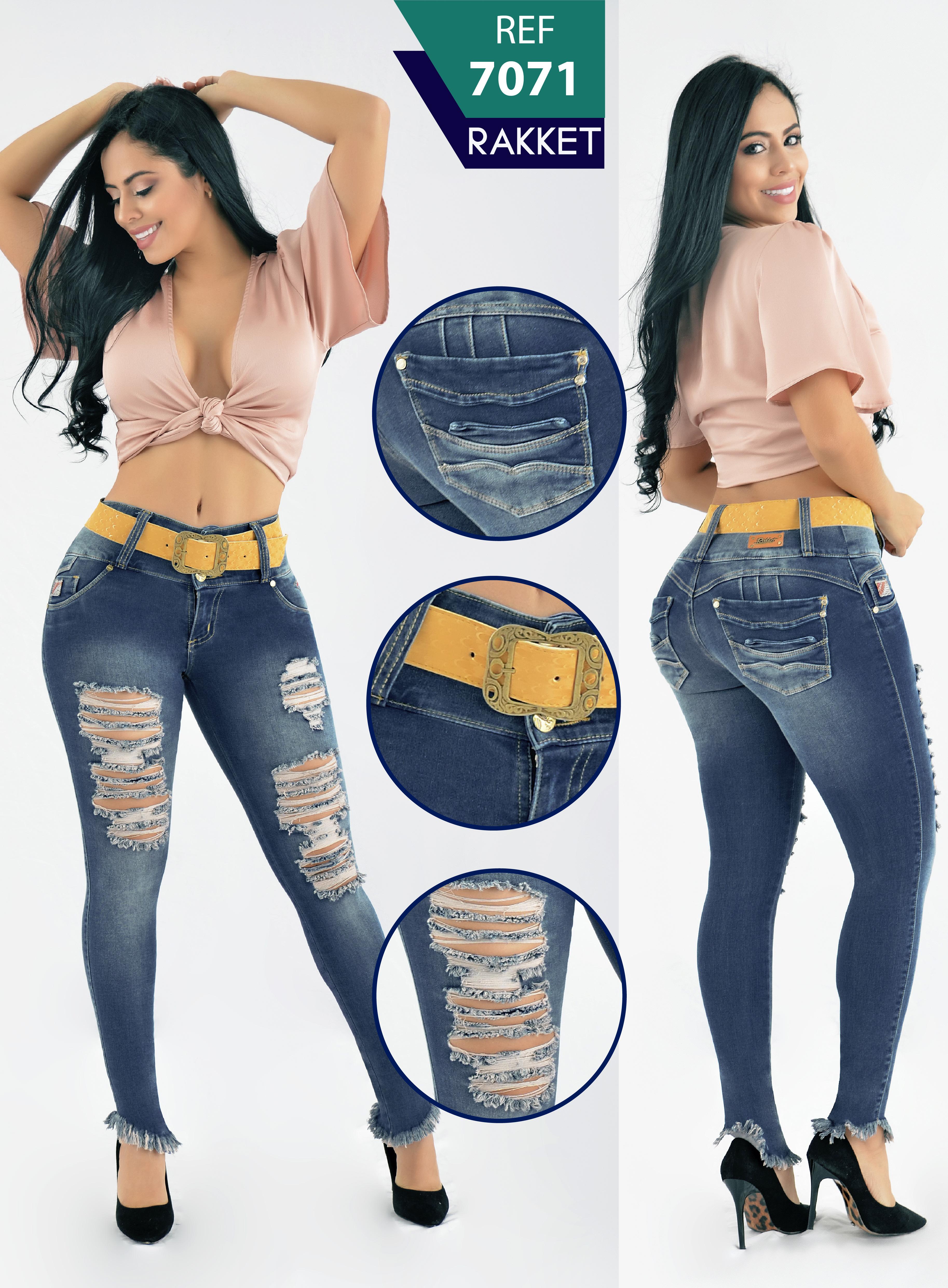 Ref. 006 -7071 Jeans colombianos RAKKET levantacola - Ropa Colombiana