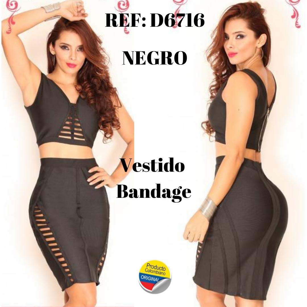 Ref. 003 -D6716A VESTIDO BANDAGE - Ropa Colombiana