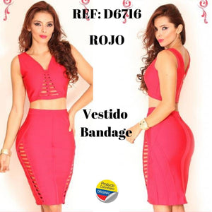 Ref. 003 -D6716A VESTIDO BANDAGE - Ropa Colombiana