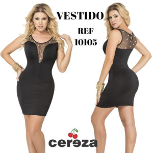Ref. 004 -10105 VESTIDO SEXY DAMA CEREZA - Ropa Colombiana