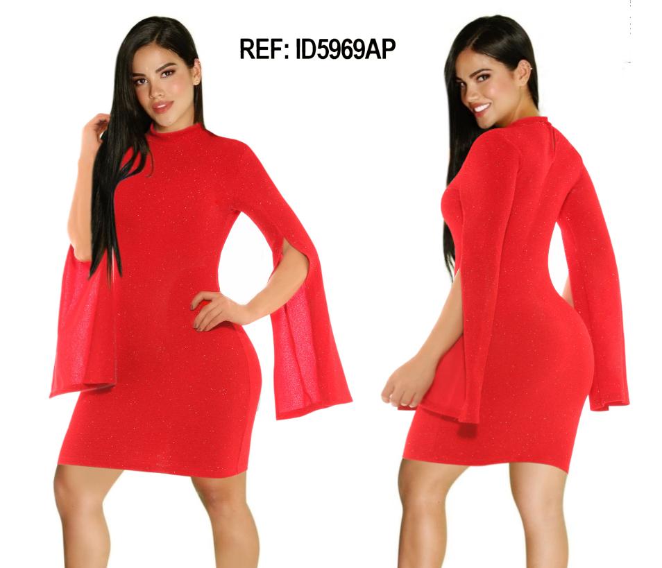 Ref. 003 -ID5969AP Elegante Vestido Americano de Fiesta - Ropa Colombiana