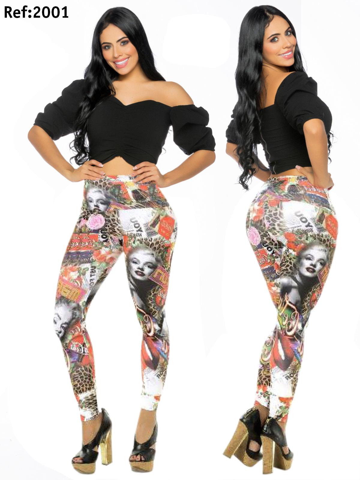 Ref. 004 -2001 Leggings Colombiano Cereza - Ropa Colombiana