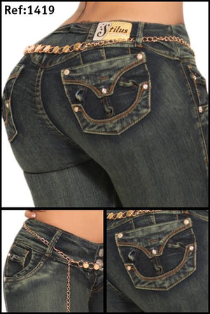 Ref. 006 -1419 Jean Levantacola Colombiano - Ropa Colombiana