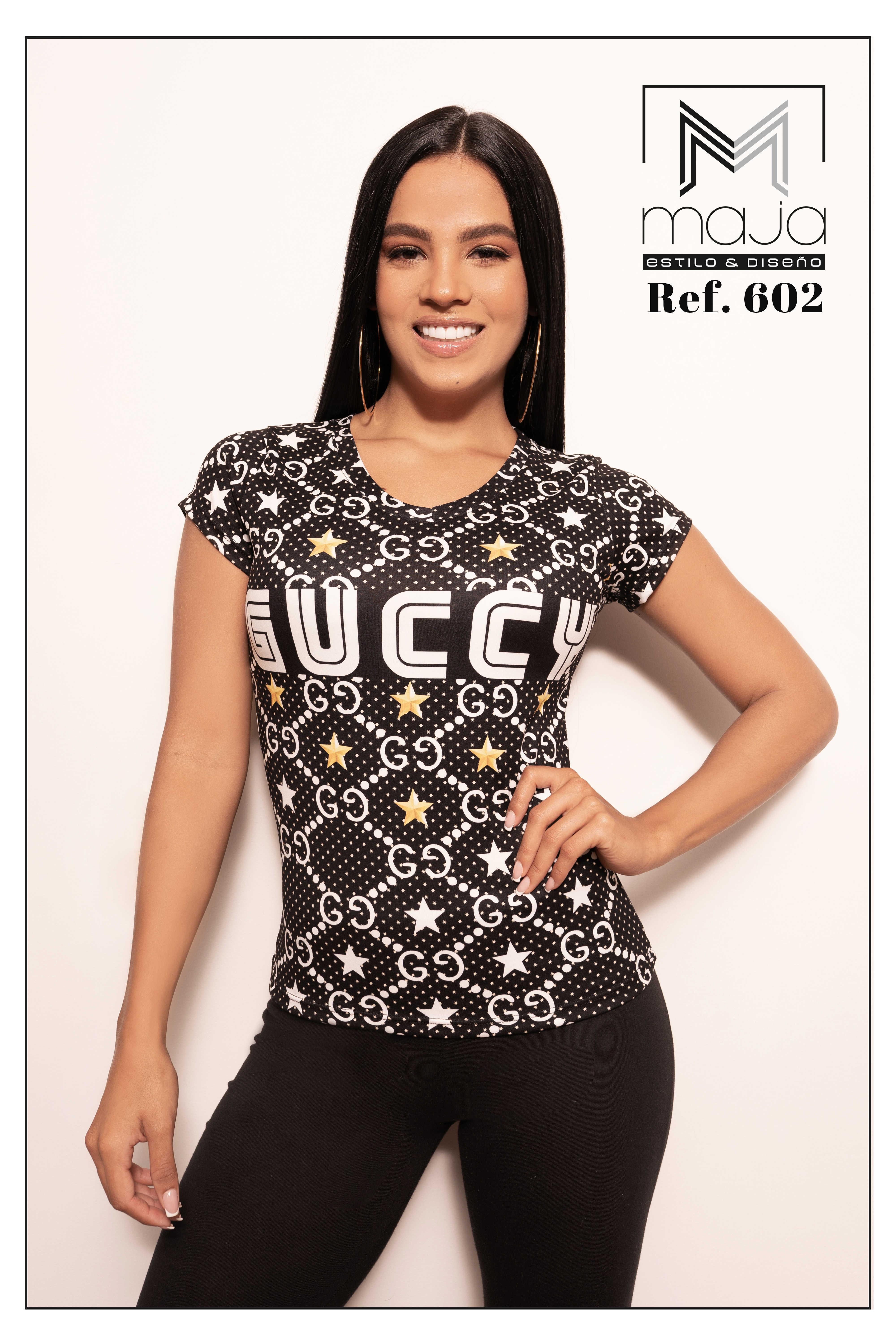 Ref. 071 -M602 Blusa colombiana manga corta de moda - Ropa Colombiana