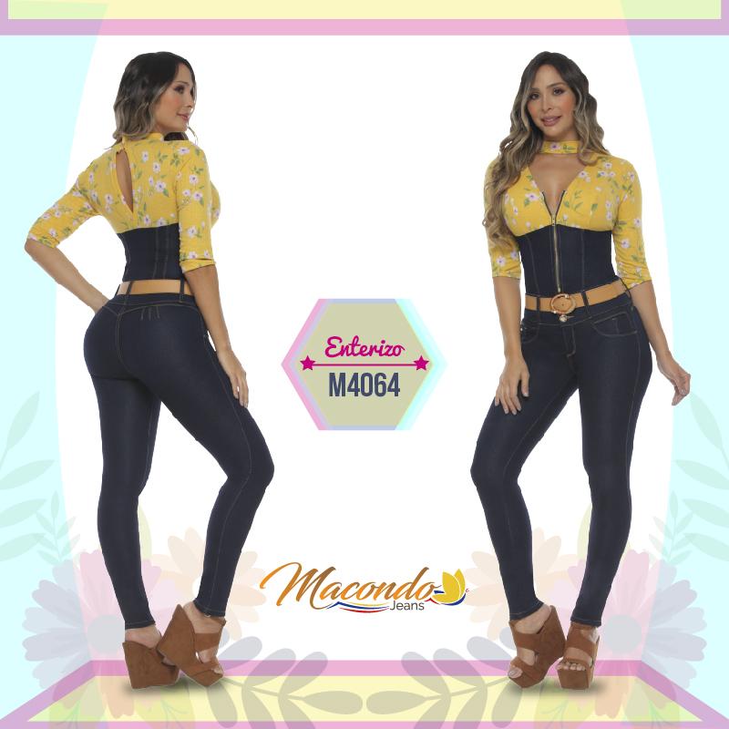Ref. 017 -M4064 ENTERIZO LARGO JEAN COLOMBIANO - Ropa Colombiana