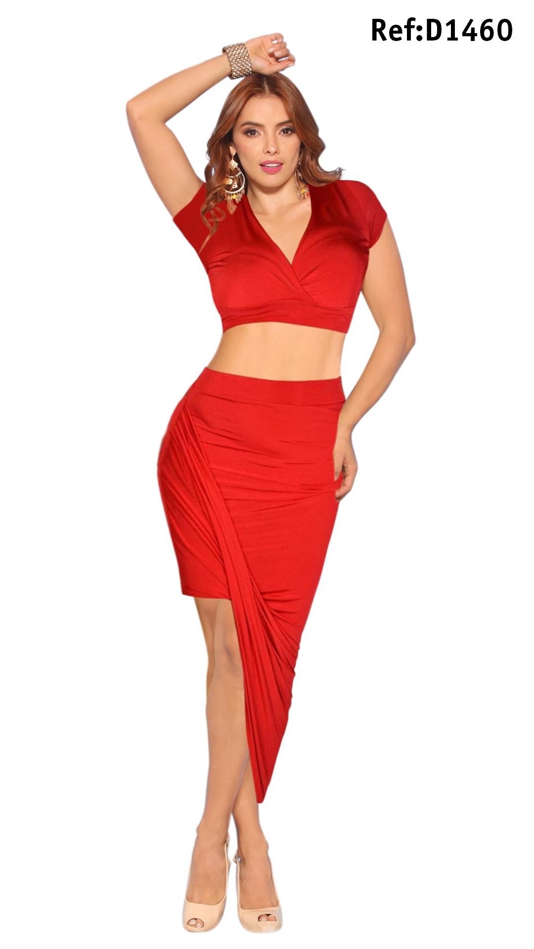 Ref. 003 -D1460 Conjunto de Falda Estilo Americano para fiesta, Moderno y Atractivo