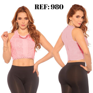 Ref. 015 -980 Blusa Crop Top - Ropa Colombiana