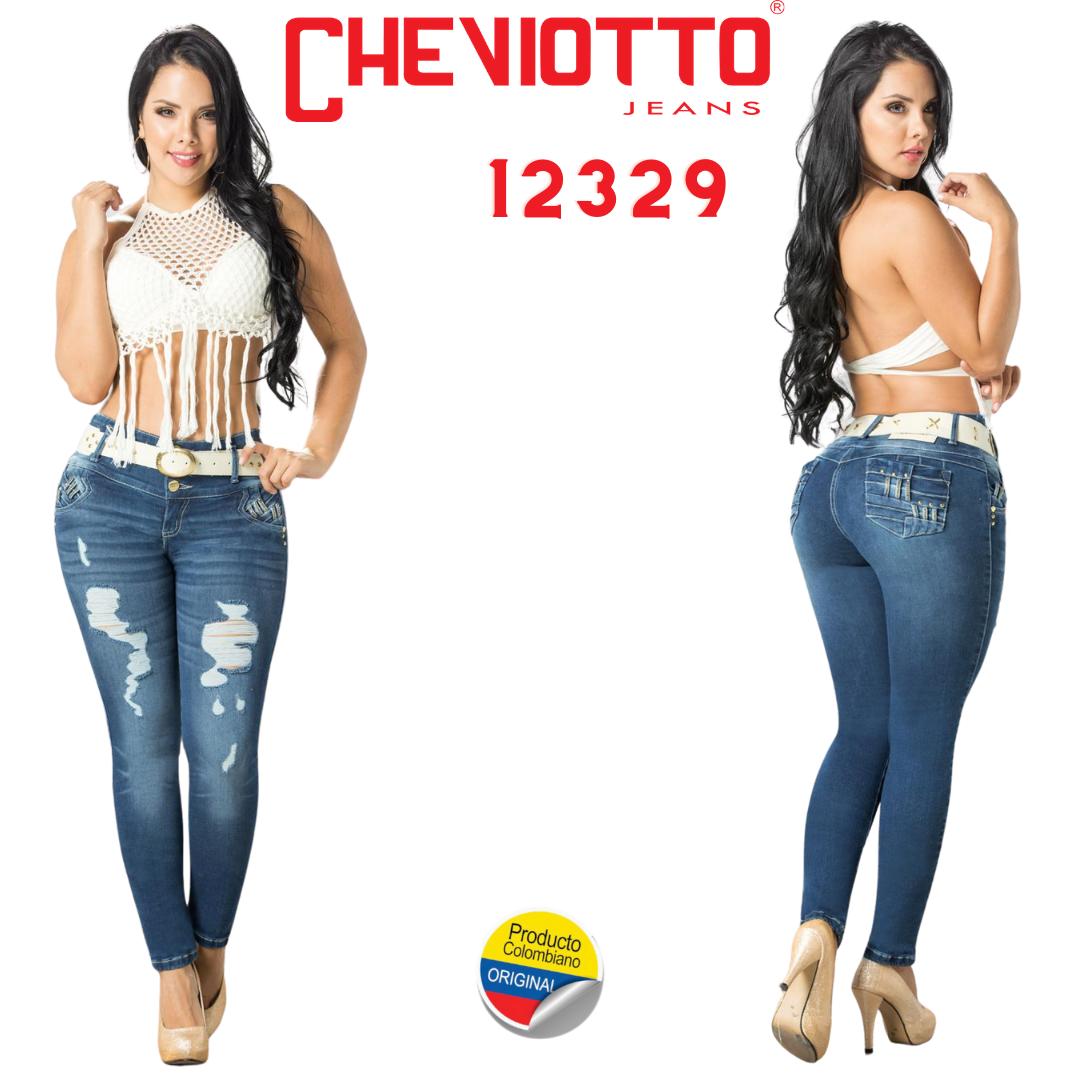 Ref. 001 -12329 Jean Colombiano realza Cola - Ropa Colombiana
