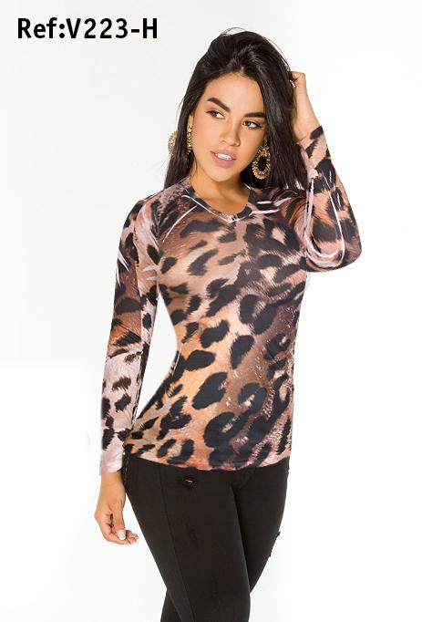 Ref. 003 -V223H Tigre Blusa Sexy Dama - Ropa Colombiana