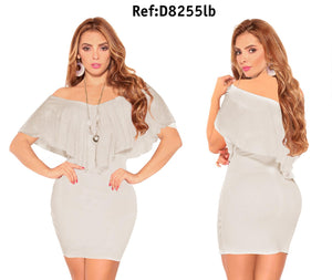 Ref. 003 -D8255LB VESTIDO FIESTA CORTO - Ropa Colombiana
