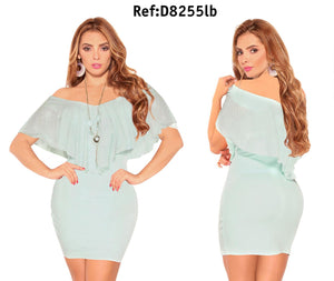 Ref. 003 -D8255LB VESTIDO FIESTA CORTO - Ropa Colombiana