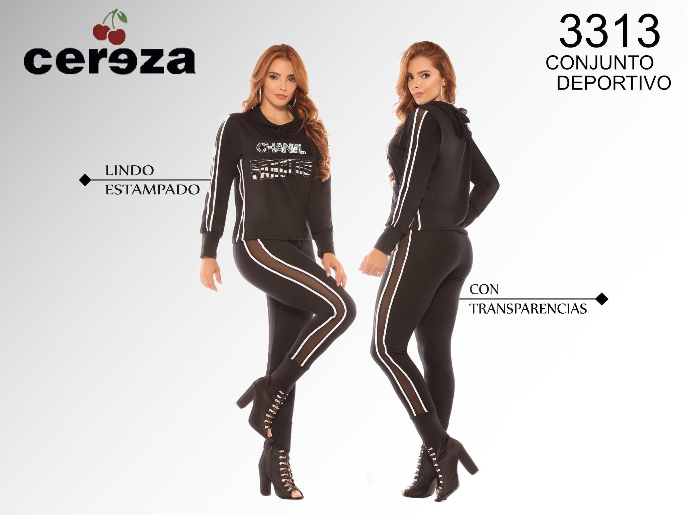 Ref. 004 -3313CHANEL Conjunto Colombiano De Moda Tipo Deportivo - Ropa Colombiana