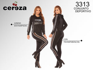 Ref. 004 -3313CHANEL Conjunto Colombiano De Moda Tipo Deportivo - Ropa Colombiana