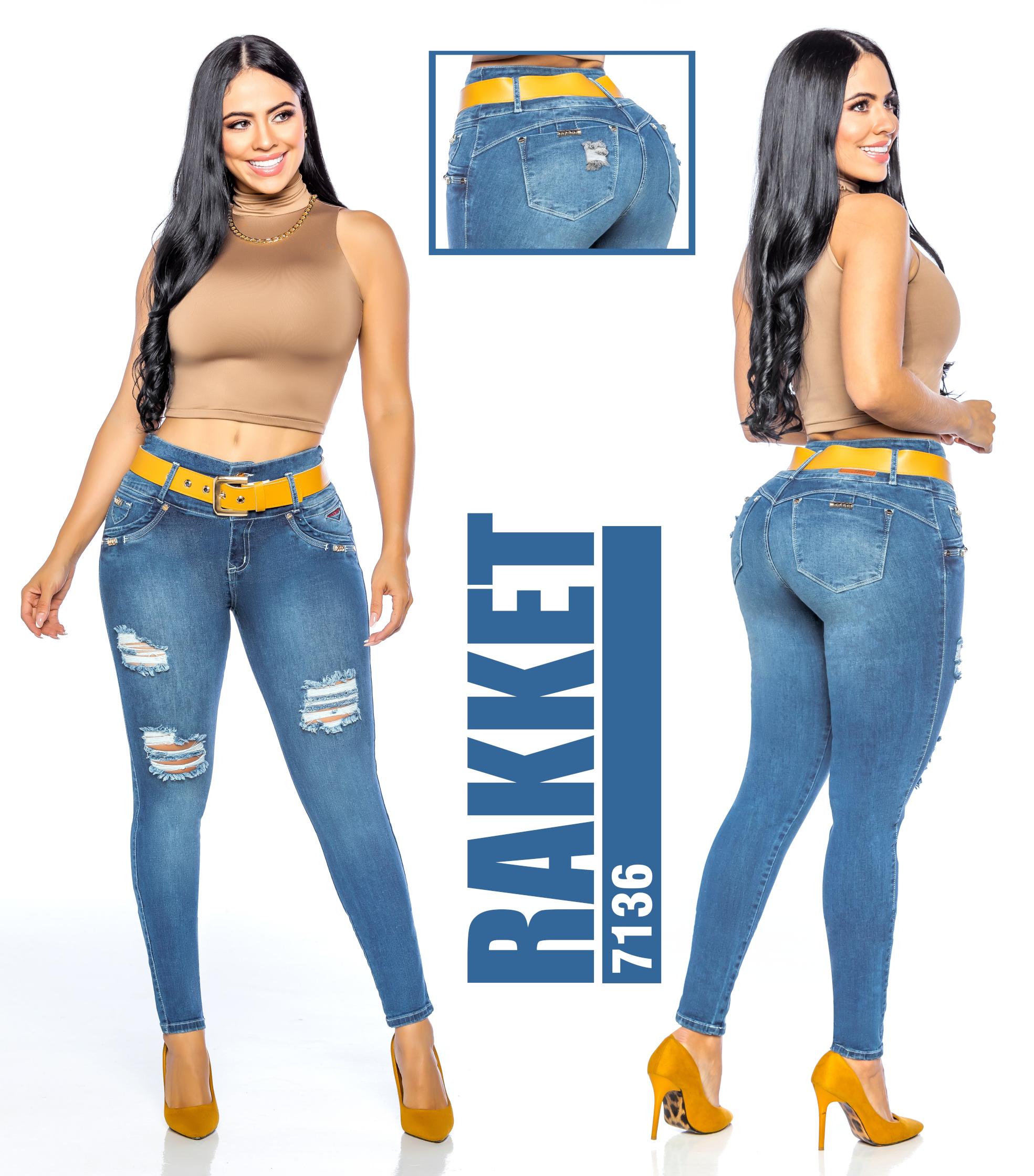 Ref. 006 -7136 Colombian Push Up Fashion Jeans