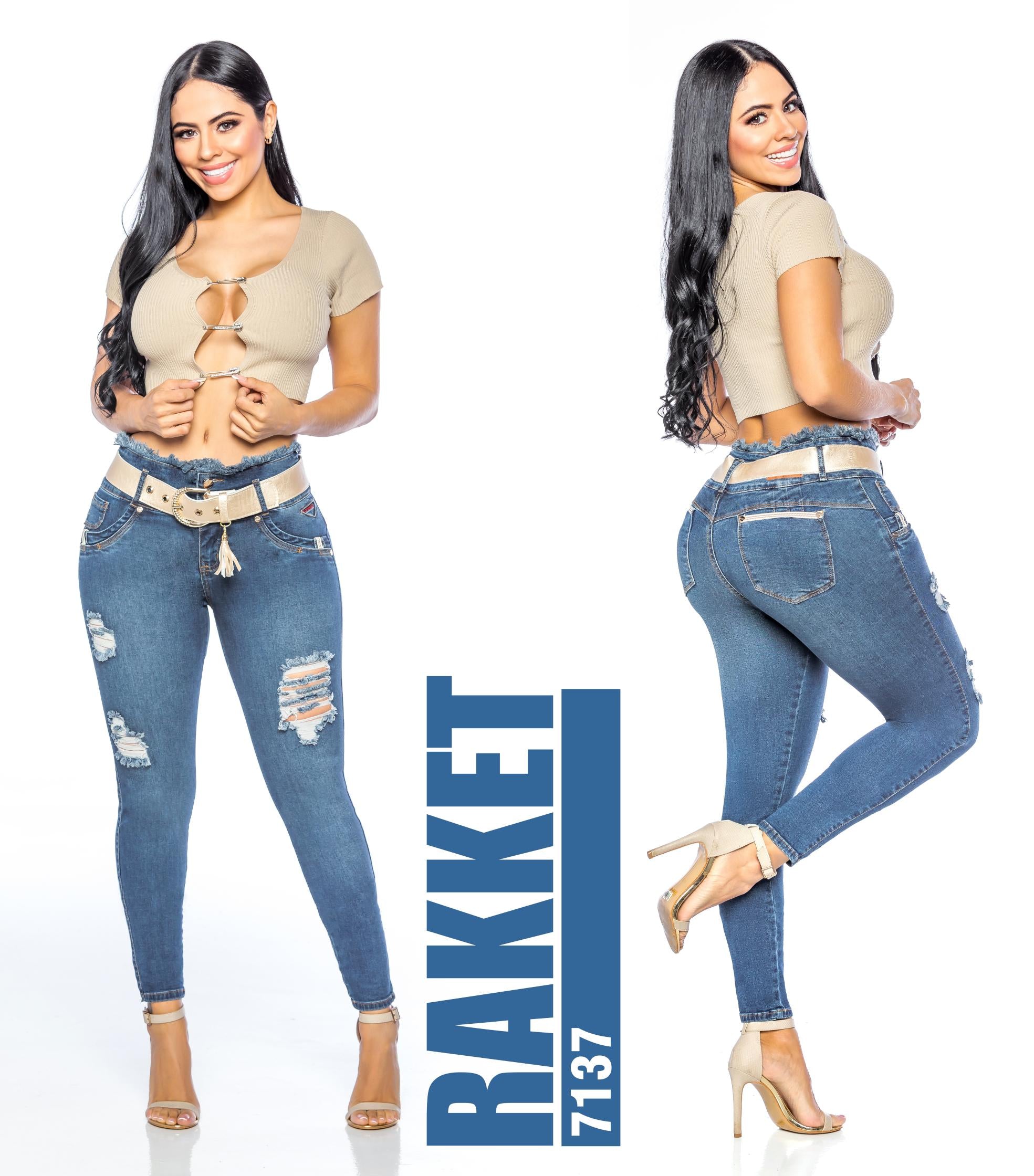 Ref. 006 -7137 Colombian Push Up Fashion Jeans