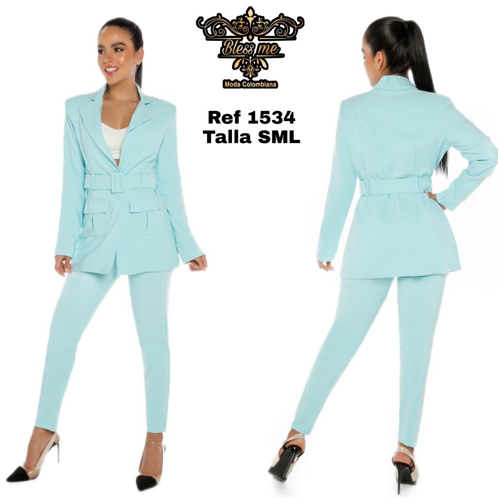 Ref. 058 -BM1534 Conjunto de chaqueta tipo americana y pantalon de moda - Ropa Colombiana