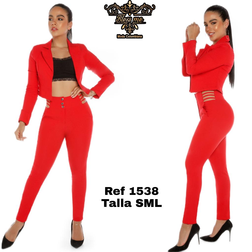 Ref. 058 -BM1538 Conjunto de pantalon de dama y chaqueta estilo de moda - Ropa Colombiana