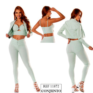 Ref. 018 -11872 Conjunto tres piezas Colombiano - Ropa Colombiana