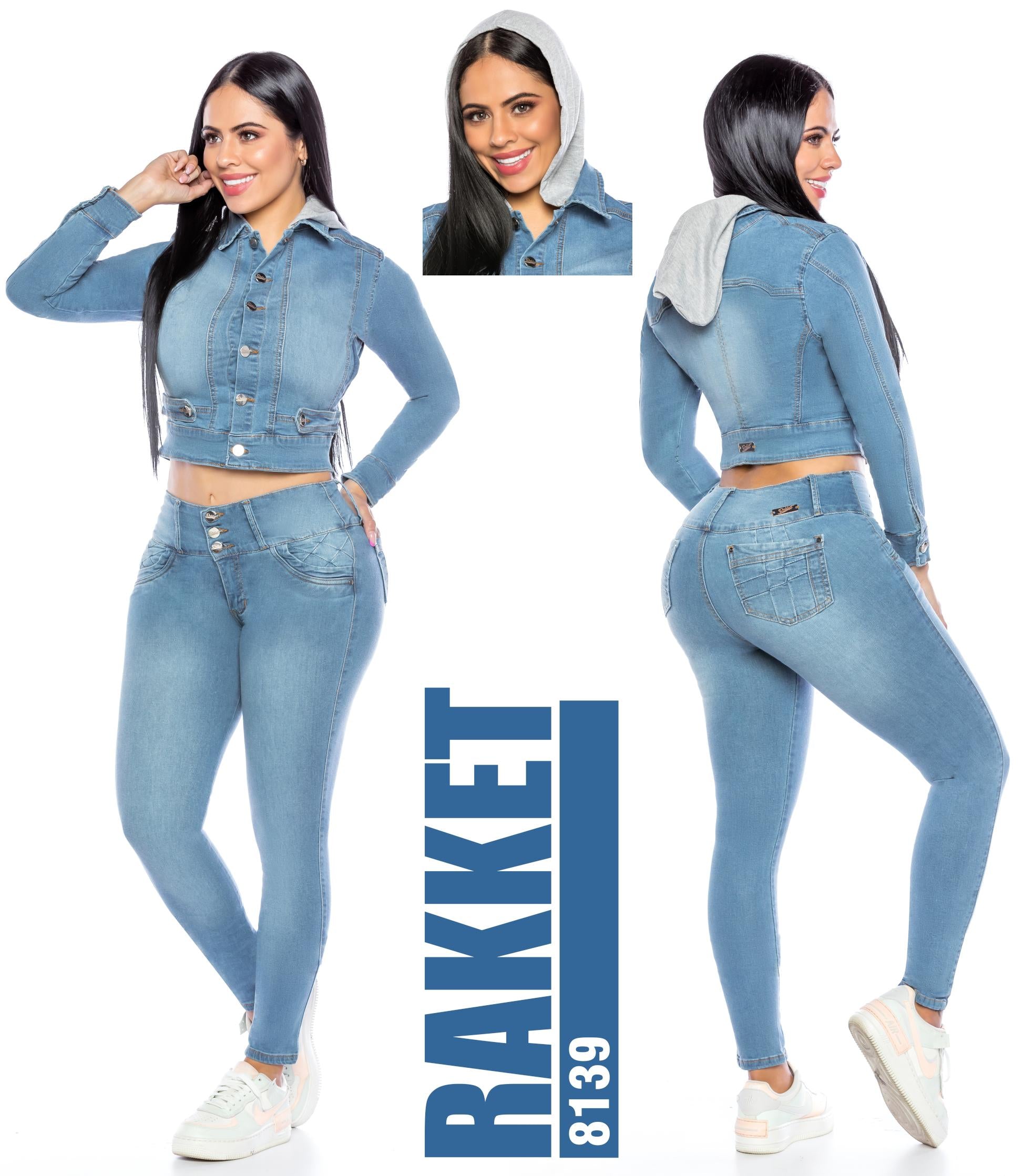 Ref. 006 -8139 Conjunto Rakket Colombiano Push Up y Chaqueta Vaquera - Ropa Colombiana