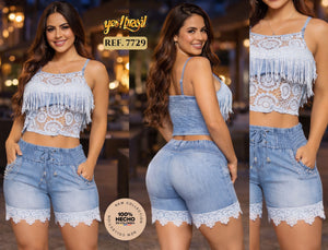 Ref. 018 -7729 Conjunto Colombiano Yes Brasil - Ropa Colombiana
