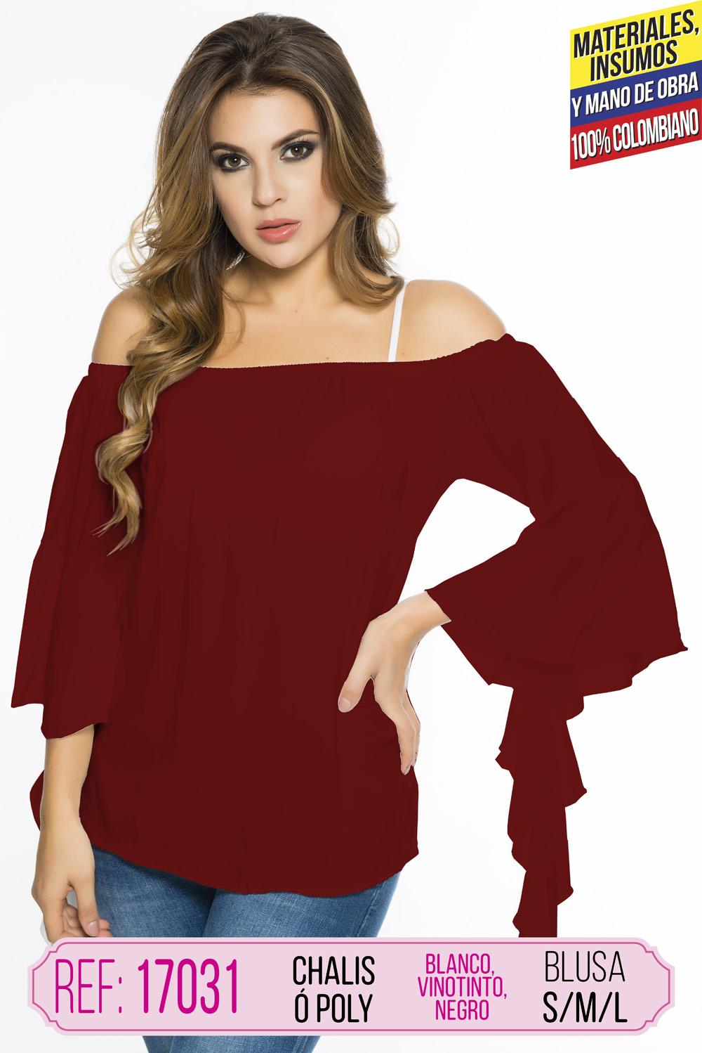 Ref. 004 -17031 BLUSA COLOMBIANA DAMA - Ropa Colombiana