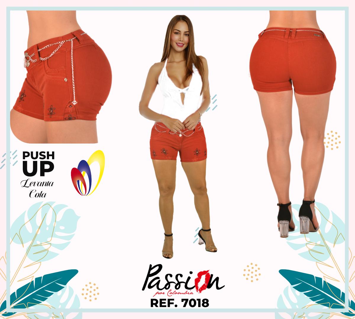 Ref. 030 - 707018 Hermoso Jean Short Colombiano Levantacola