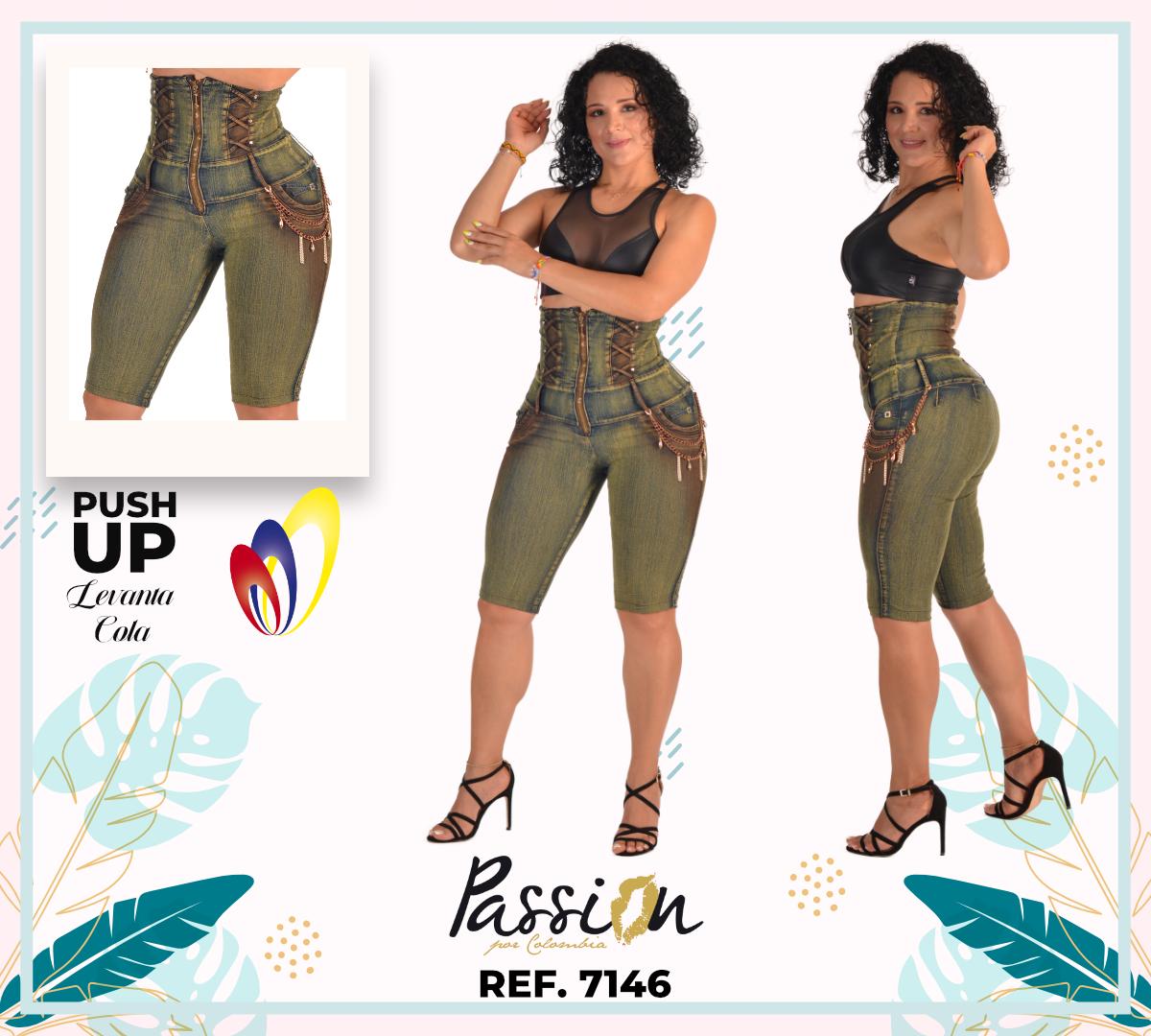 Ref. 030 -7146 Jean Capri Costillero de Moda - Ropa Colombiana