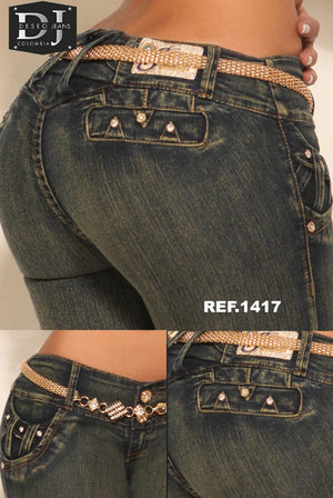 Ref. 006 -1417 Jean Levanta cola Colombiano - Ropa Colombiana