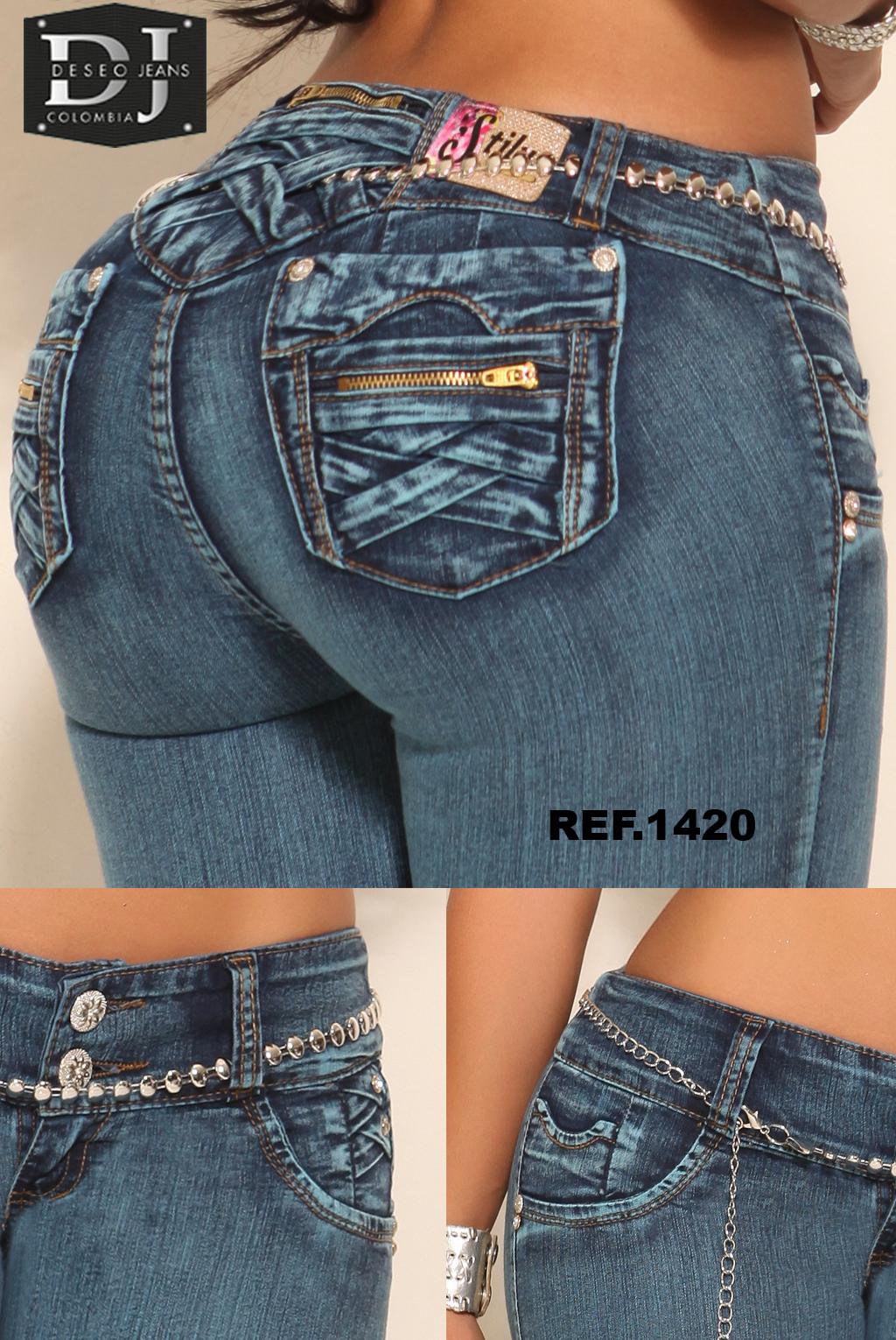 Ref. 006 -1420 Jean Levantacola Colombiano - Ropa Colombiana