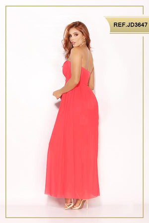 Ref. 003 -JD3647 VESTIDO LARGO AMERICANO - Ropa Colombiana