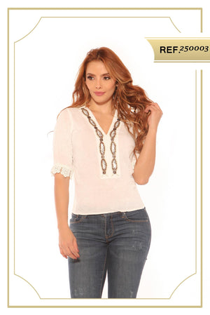 Ref. 015 -250003 BLUSA SEXY MANGA LARGA - Ropa Colombiana