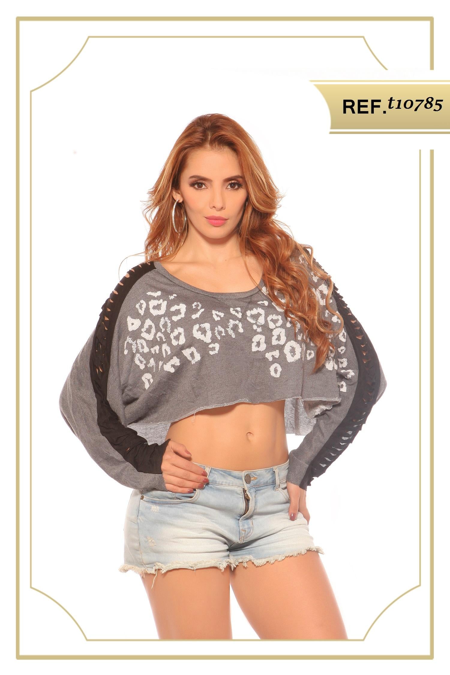 Ref. 003 -10785 Blusa Estampada Corta - Ropa Colombiana