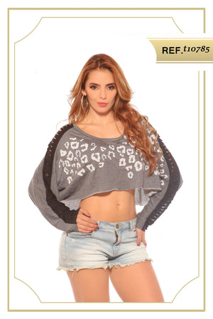 Ref. 003 -10785 Blusa Estampada Corta - Ropa Colombiana